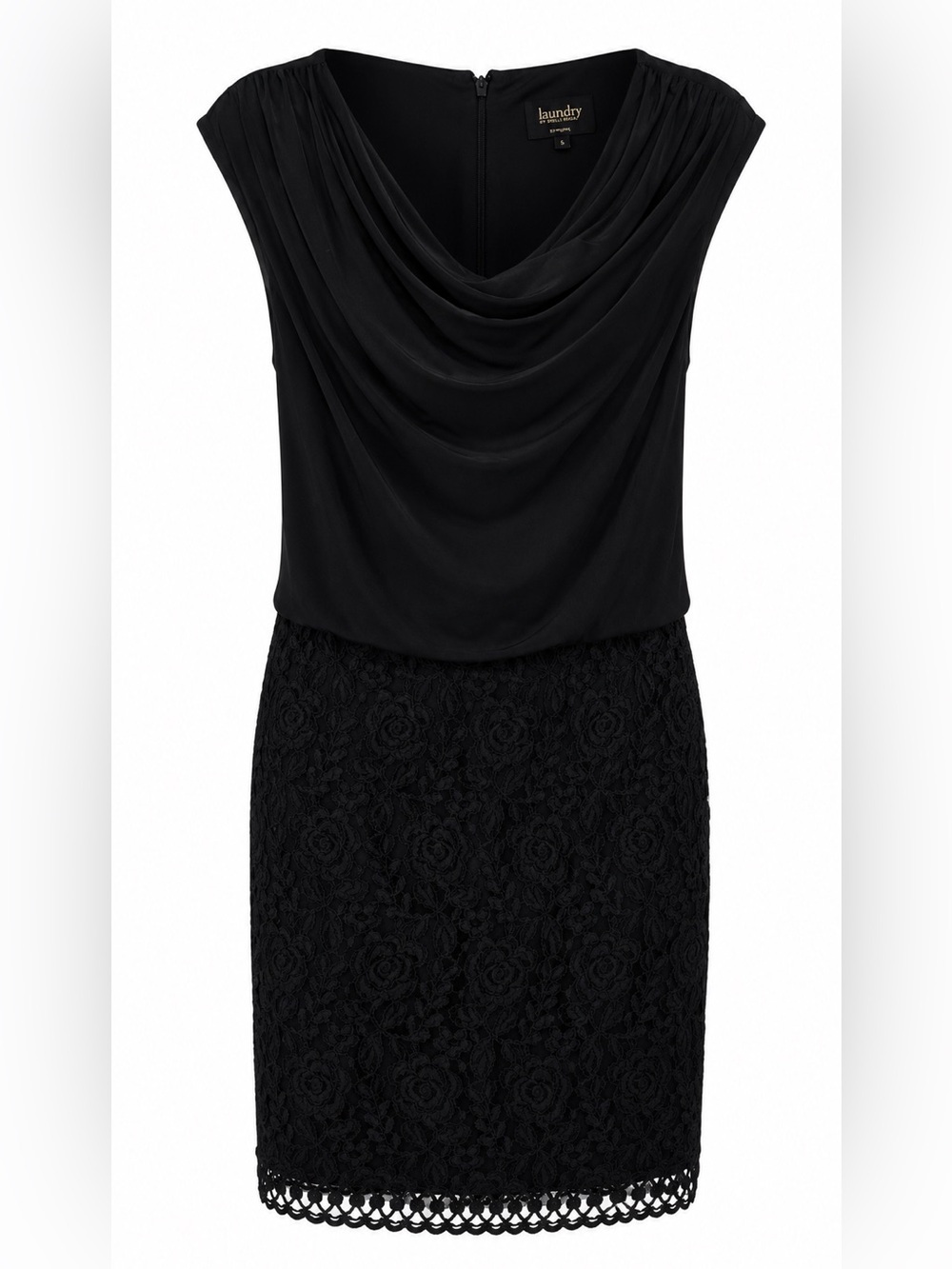 Laundry by Shelli Segal NWT black cowl neck dress, size 0